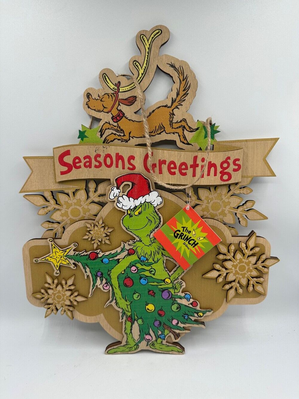 Grinch & Max Wall Decor Enesco Seuss Seasons Greetings Christmas Tree Snowflake